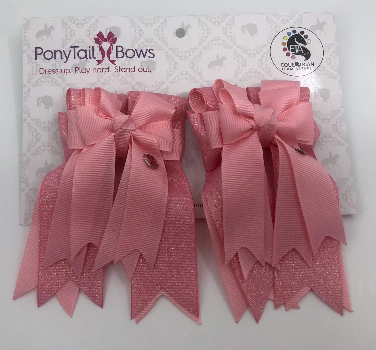PonyTail Bows 3" Tails Bubble Gum PonyTail Bows equestrian team apparel online tack store mobile tack store custom farm apparel custom show stable clothing equestrian lifestyle horse show clothing riding clothes Abbie Horse Show Bows | PonyTail Bows | Equestrian Hair Accessories horses equestrian tack store