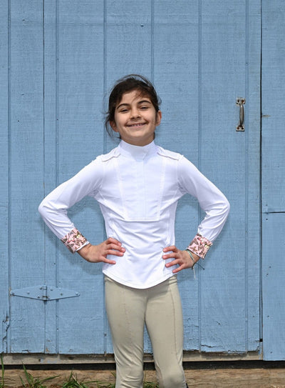 Chestnut Bay Show Shirt White / S SkyCool Liberty Youth Show Shirt equestrian team apparel online tack store mobile tack store custom farm apparel custom show stable clothing equestrian lifestyle horse show clothing riding clothes horses equestrian tack store