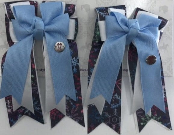 PonyTail Bows 3" Tails Colorful SnowflakesPonyTail Bows equestrian team apparel online tack store mobile tack store custom farm apparel custom show stable clothing equestrian lifestyle horse show clothing riding clothes PonyTail Bows | Equestrian Hair Accessories horses equestrian tack store