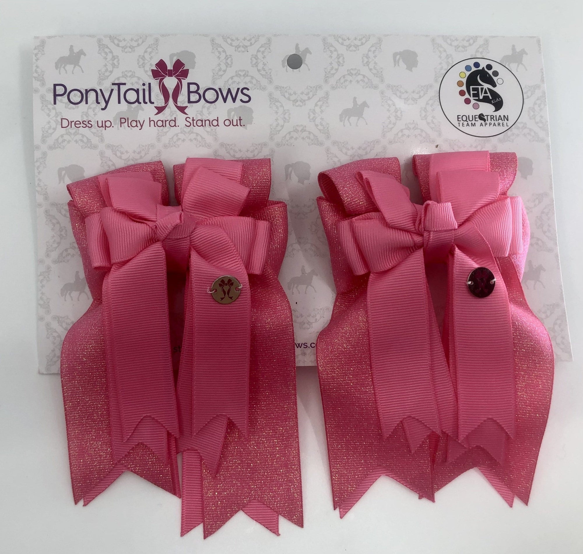 PonyTail Bows 3" Tails Hot Pink PonyTail Bows equestrian team apparel online tack store mobile tack store custom farm apparel custom show stable clothing equestrian lifestyle horse show clothing riding clothes Abbie Horse Show Bows | PonyTail Bows | Equestrian Hair Accessories horses equestrian tack store