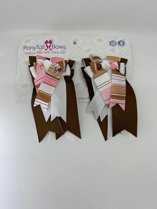 PonyTail Bows 3" Tails Cool Shades Chocolate PonyTail Bows equestrian team apparel online tack store mobile tack store custom farm apparel custom show stable clothing equestrian lifestyle horse show clothing riding clothes PonyTail Bows | Equestrian Hair Accessories horses equestrian tack store