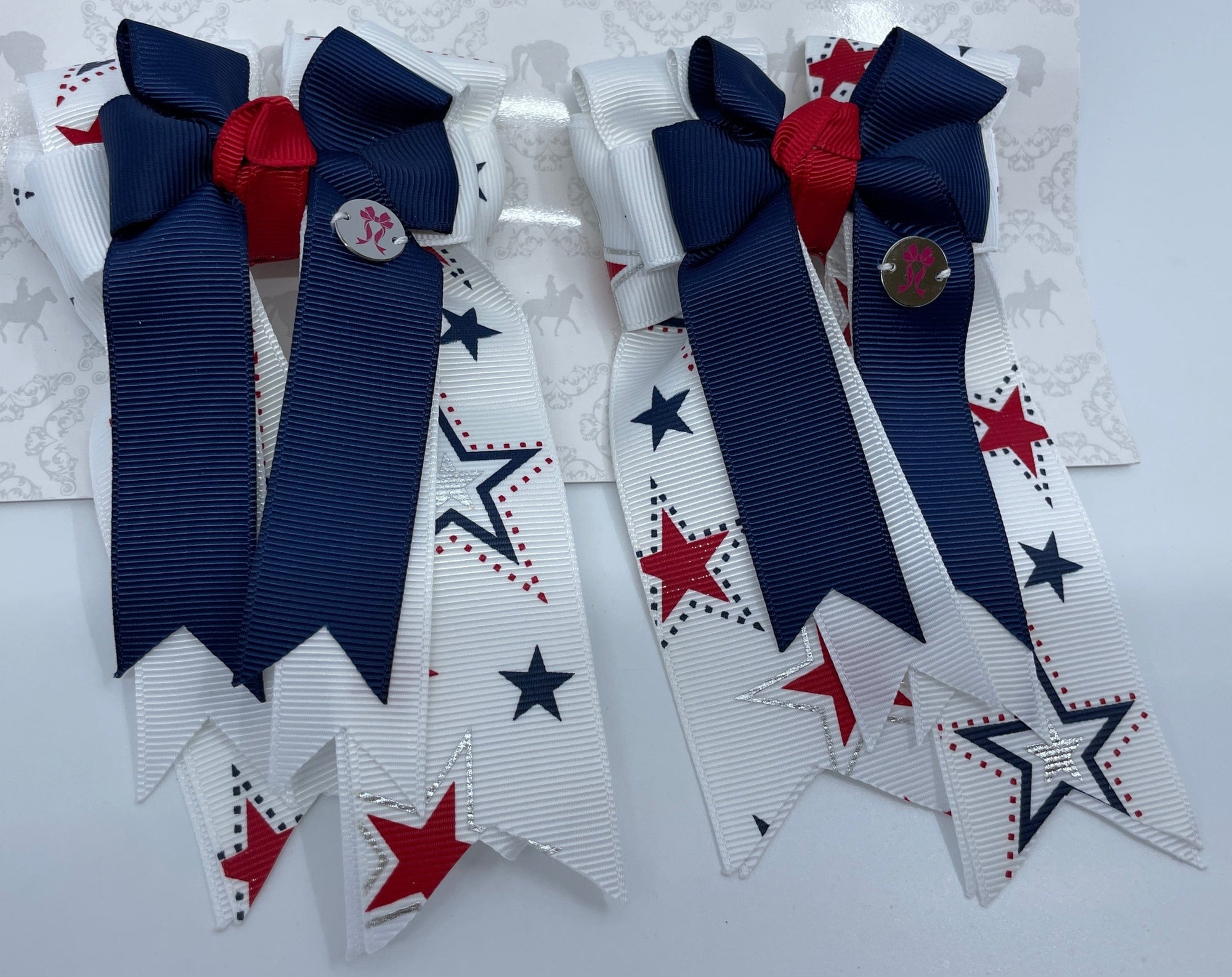 PonyTail Bows 3" Tails Star Spangled PonyTail Bows equestrian team apparel online tack store mobile tack store custom farm apparel custom show stable clothing equestrian lifestyle horse show clothing riding clothes PonyTail Bows | Equestrian Hair Accessories horses equestrian tack store