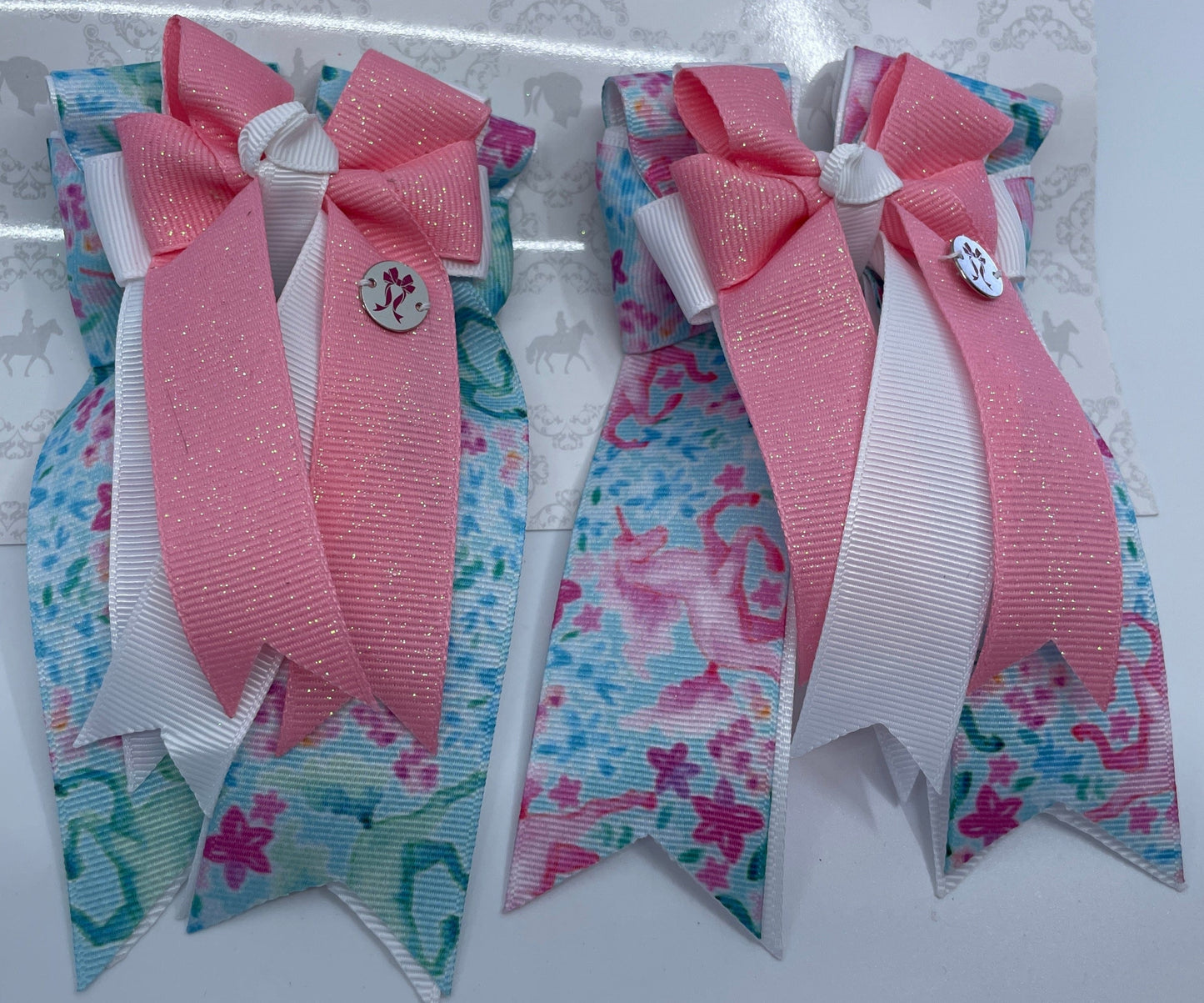 PonyTail Bows 3" Tails Unicorn Love-Baby Pink PonyTail Bows equestrian team apparel online tack store mobile tack store custom farm apparel custom show stable clothing equestrian lifestyle horse show clothing riding clothes PonyTail Bows | Equestrian Hair Accessories horses equestrian tack store