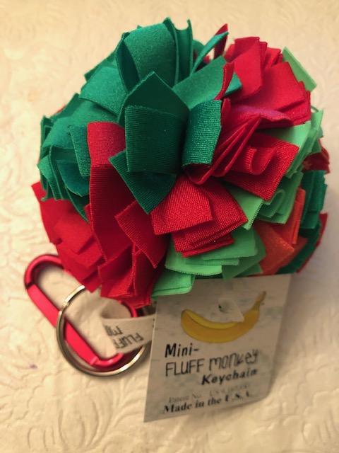 Fluff Monkey Accessory Greens/Reds Fluff Monkey - Small equestrian team apparel online tack store mobile tack store custom farm apparel custom show stable clothing equestrian lifestyle horse show clothing riding clothes horses equestrian tack store