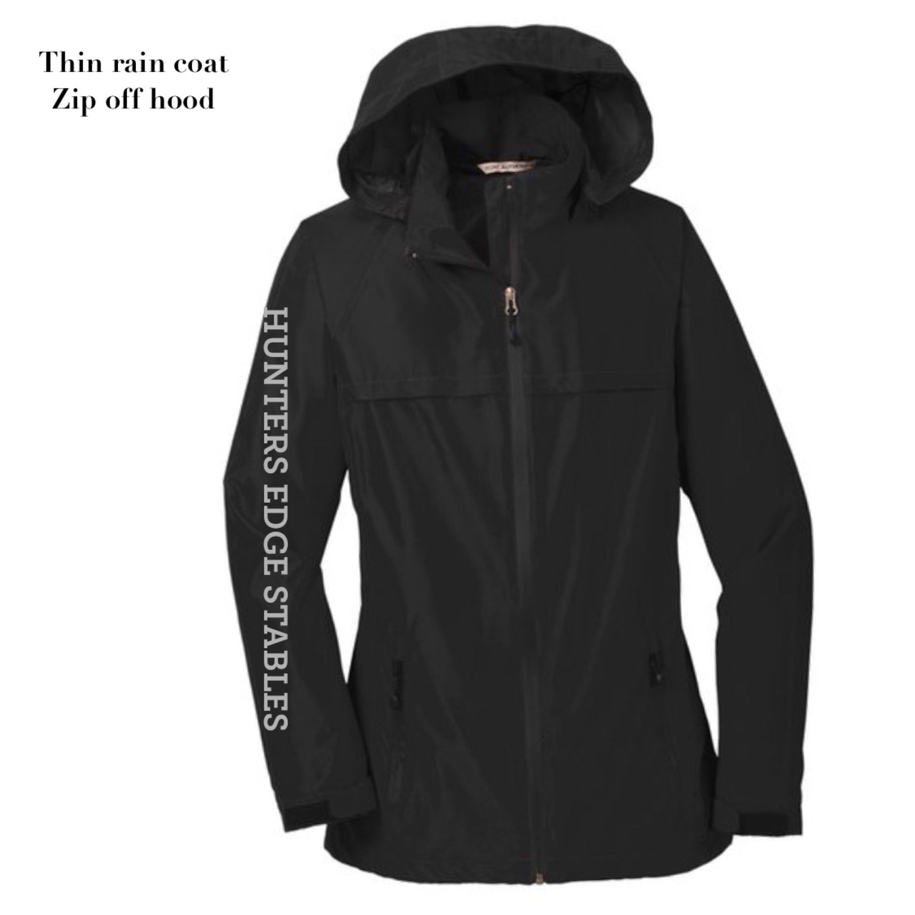 Equestrian Team Apparel Hunters Edge Stables Rain Coat equestrian team apparel online tack store mobile tack store custom farm apparel custom show stable clothing equestrian lifestyle horse show clothing riding clothes horses equestrian tack store