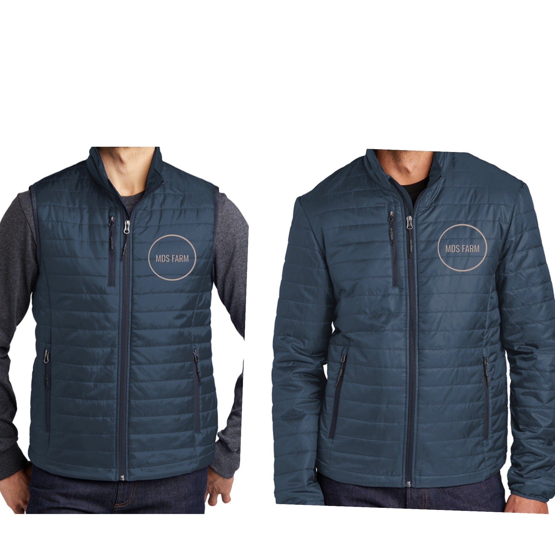 Equestrian Team Apparel MDS Farm Men's Puffy Vest and Jacket equestrian team apparel online tack store mobile tack store custom farm apparel custom show stable clothing equestrian lifestyle horse show clothing riding clothes horses equestrian tack store