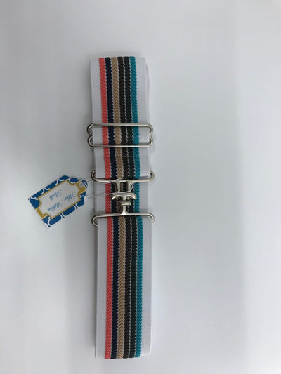 Blue Ribbon Belts Belt White Multicolor Blue Ribbon Belts - 2 Inch equestrian team apparel online tack store mobile tack store custom farm apparel custom show stable clothing equestrian lifestyle horse show clothing riding clothes horses equestrian tack store