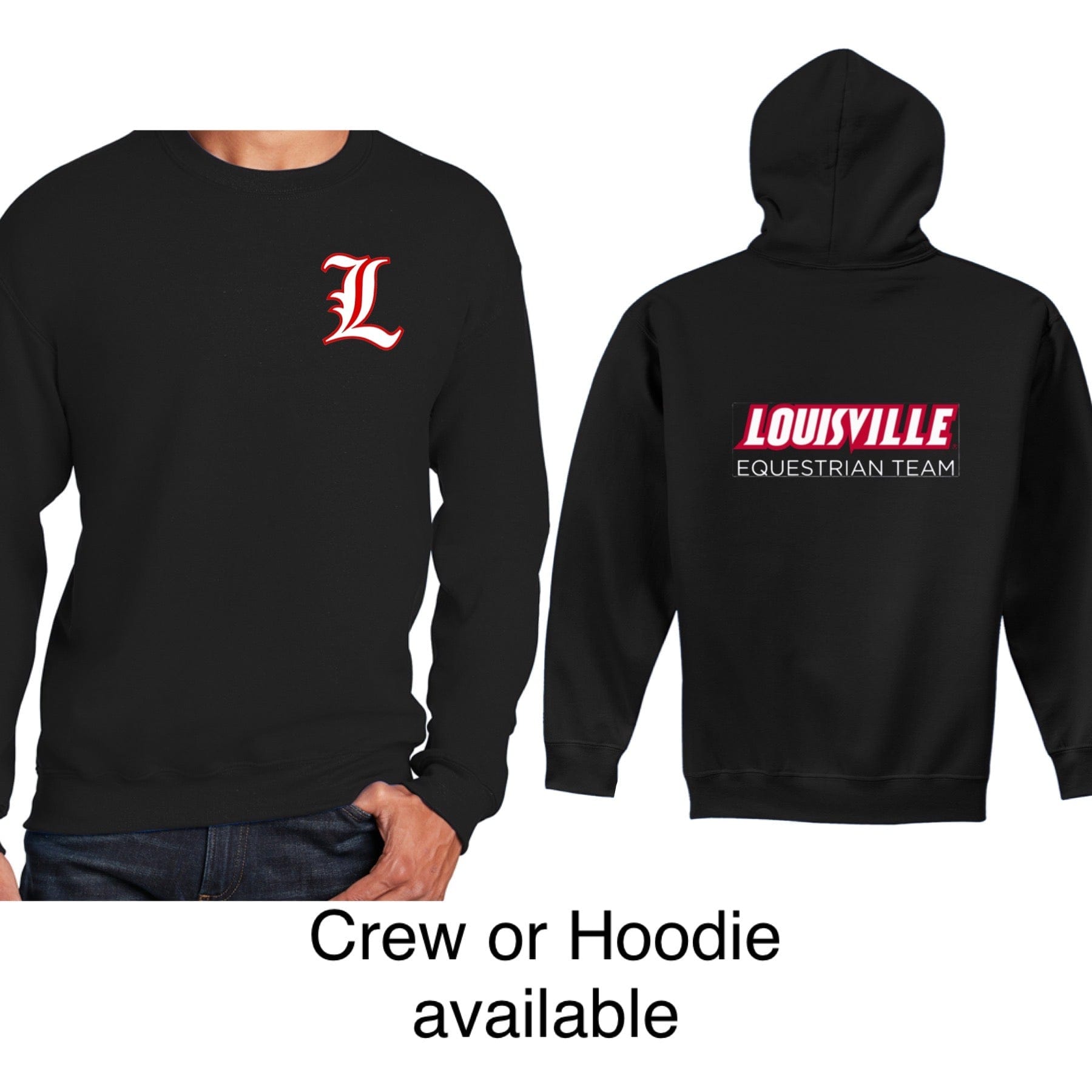 Equestrian Team Apparel Louisville Equestrian Team Hunt Seat Hoodie and Sweatshirt equestrian team apparel online tack store mobile tack store custom farm apparel custom show stable clothing equestrian lifestyle horse show clothing riding clothes horses equestrian tack store