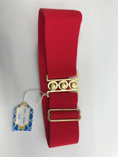 Blue Ribbon Belts Belt Red with Triple Circle Gold Blue Ribbon Belts - 2 Inch equestrian team apparel online tack store mobile tack store custom farm apparel custom show stable clothing equestrian lifestyle horse show clothing riding clothes horses equestrian tack store