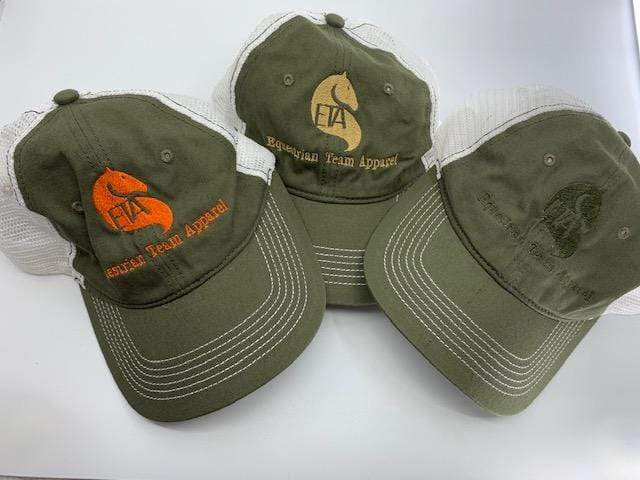 Equestrian Team Apparel Hats Green/orange mesh back Equestrian Team Apparel Logo Hat equestrian team apparel online tack store mobile tack store custom farm apparel custom show stable clothing equestrian lifestyle horse show clothing riding clothes horses equestrian tack store