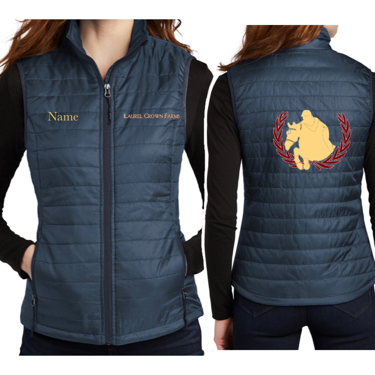 Equestrian Team Apparel Laurel Crown Farms Puffy Vest equestrian team apparel online tack store mobile tack store custom farm apparel custom show stable clothing equestrian lifestyle horse show clothing riding clothes horses equestrian tack store