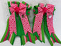 PonyTail Bows 3" Tails PonyTail Bows- Pink Maze Green Stripes equestrian team apparel online tack store mobile tack store custom farm apparel custom show stable clothing equestrian lifestyle horse show clothing riding clothes PonyTail Bows | Equestrian Hair Accessories horses equestrian tack store