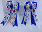 PonyTail Bows 3" Tails PonyTail Bows- White/Blue Lucky Charms equestrian team apparel online tack store mobile tack store custom farm apparel custom show stable clothing equestrian lifestyle horse show clothing riding clothes PonyTail Bows | Equestrian Hair Accessories horses equestrian tack store