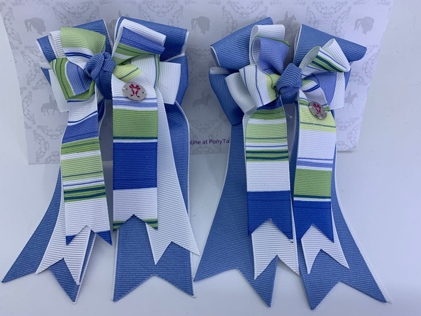 PonyTail Bows 3" Tails PonyTail Bows- Cool Shades Blue Bird equestrian team apparel online tack store mobile tack store custom farm apparel custom show stable clothing equestrian lifestyle horse show clothing riding clothes PonyTail Bows | Equestrian Hair Accessories horses equestrian tack store