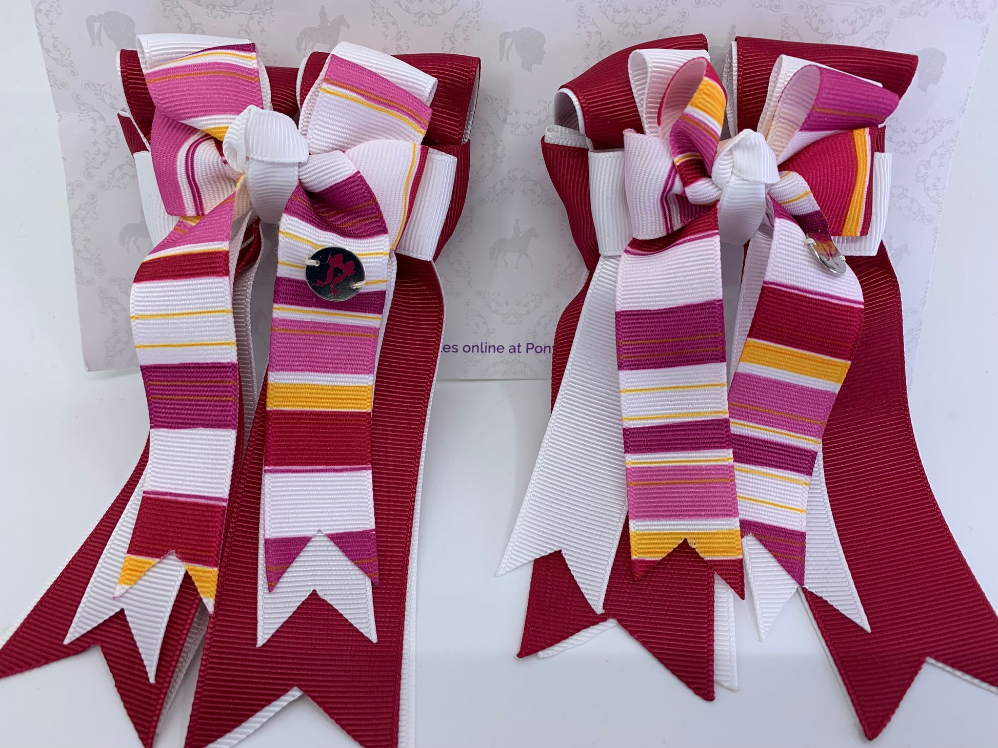 PonyTail Bows 3" Tails PonyTail Bows- Cool Shades Fuchsia equestrian team apparel online tack store mobile tack store custom farm apparel custom show stable clothing equestrian lifestyle horse show clothing riding clothes PonyTail Bows | Equestrian Hair Accessories horses equestrian tack store