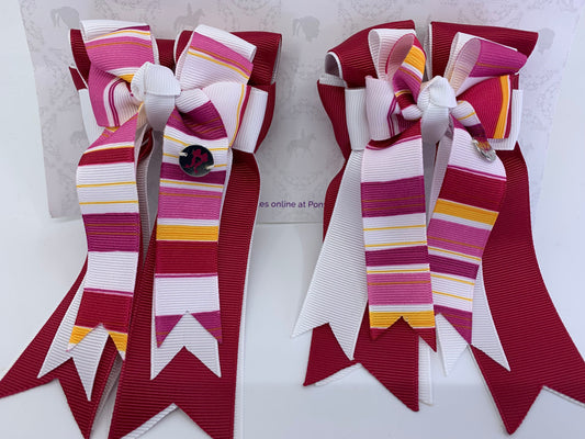 PonyTail Bows 3" Tails PonyTail Bows- Cool Shades Fuchsia equestrian team apparel online tack store mobile tack store custom farm apparel custom show stable clothing equestrian lifestyle horse show clothing riding clothes PonyTail Bows | Equestrian Hair Accessories horses equestrian tack store