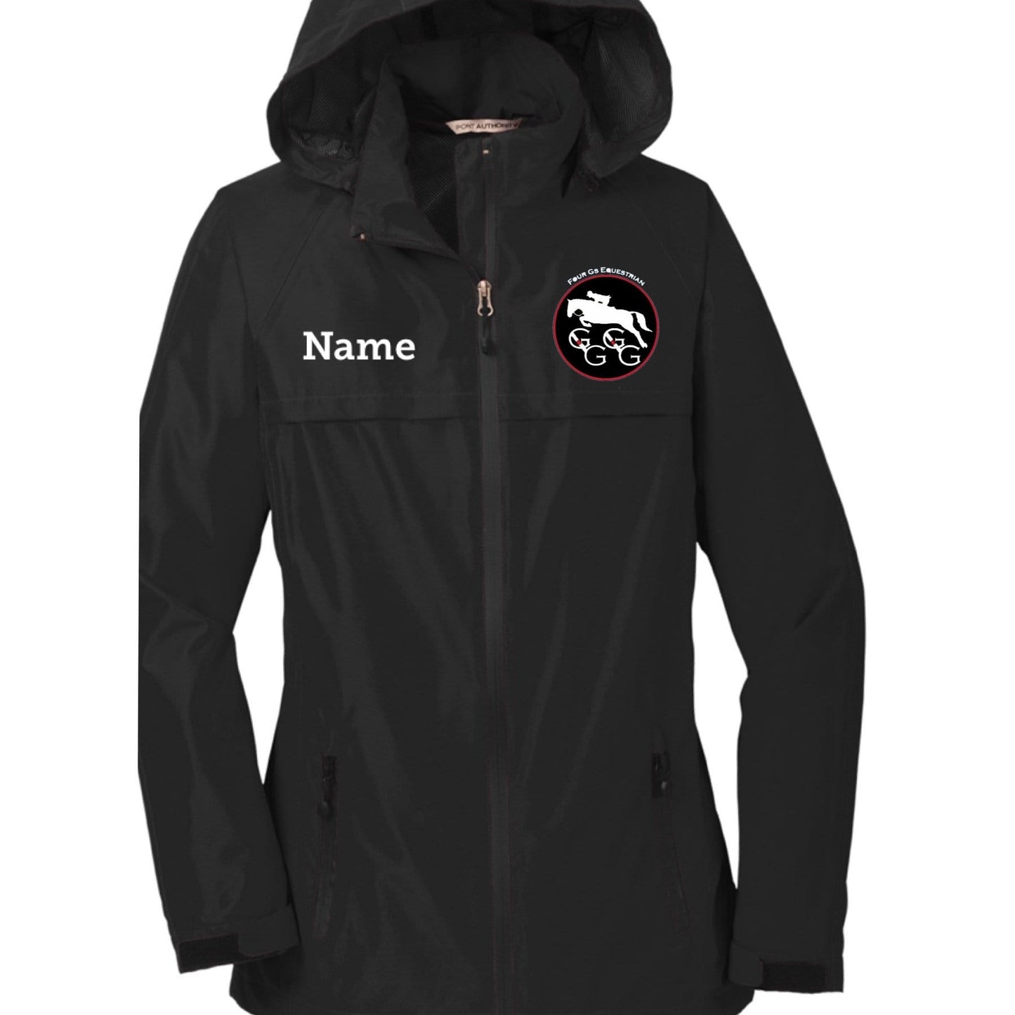 Equestrian Team Apparel Custom Team Shirts Four G's Rain Jacket w/hood equestrian team apparel online tack store mobile tack store custom farm apparel custom show stable clothing equestrian lifestyle horse show clothing riding clothes horses equestrian tack store