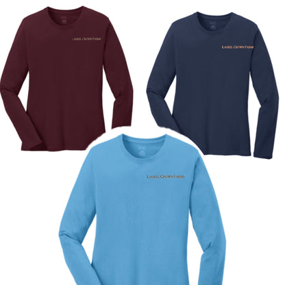 Equestrian Team Apparel Laurel Crown Farms Long Sleeve Tee Shirt equestrian team apparel online tack store mobile tack store custom farm apparel custom show stable clothing equestrian lifestyle horse show clothing riding clothes horses equestrian tack store