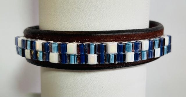 Equestrian Team Apparel Accessory Just Fur Fun Leather Bracelet-Counting Clouds equestrian team apparel online tack store mobile tack store custom farm apparel custom show stable clothing equestrian lifestyle horse show clothing riding clothes horses equestrian tack store