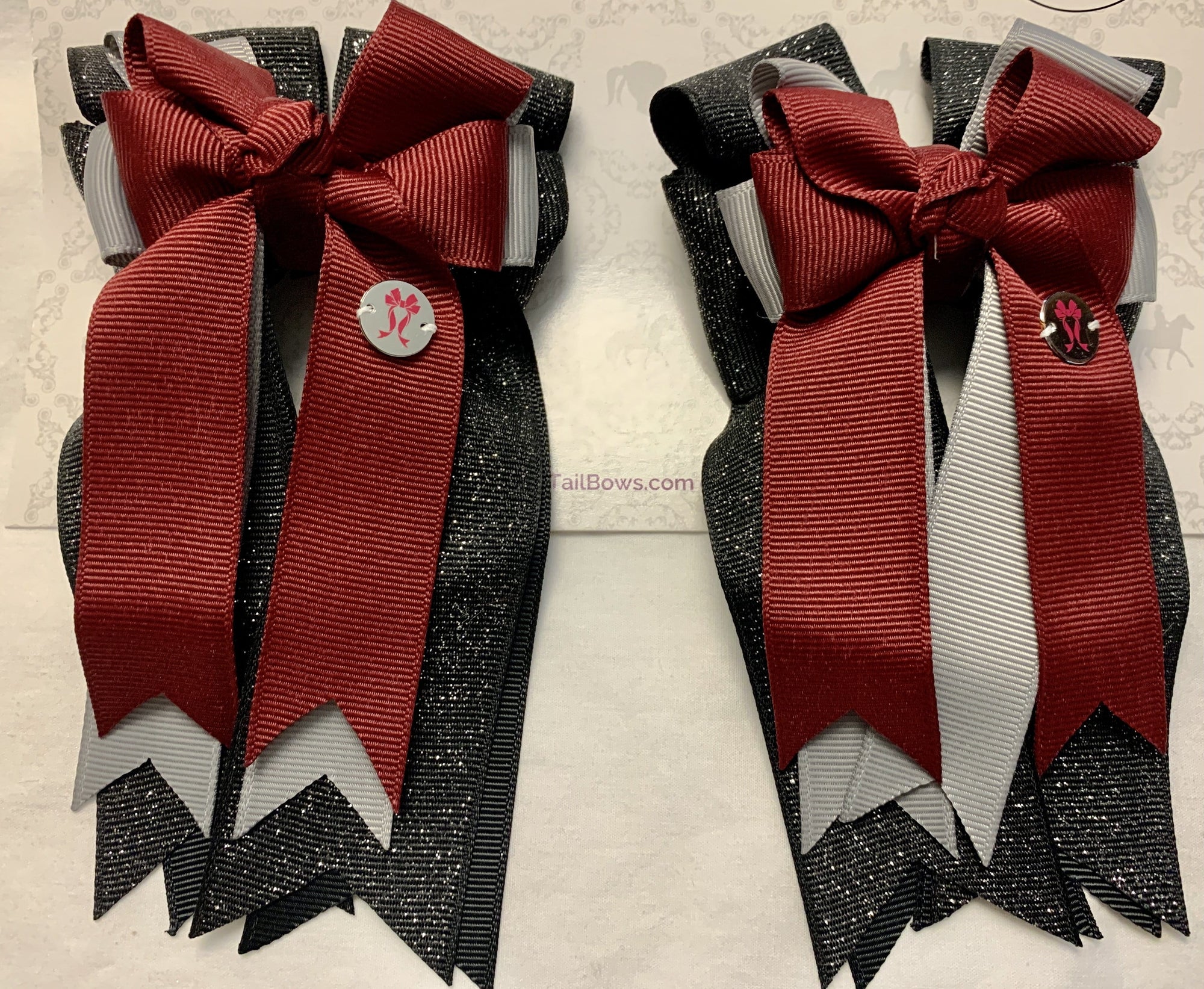 PonyTail Bows 3" Tails Midnight Burgundy PonyTail Bows equestrian team apparel online tack store mobile tack store custom farm apparel custom show stable clothing equestrian lifestyle horse show clothing riding clothes PonyTail Bows | Equestrian Hair Accessories horses equestrian tack store