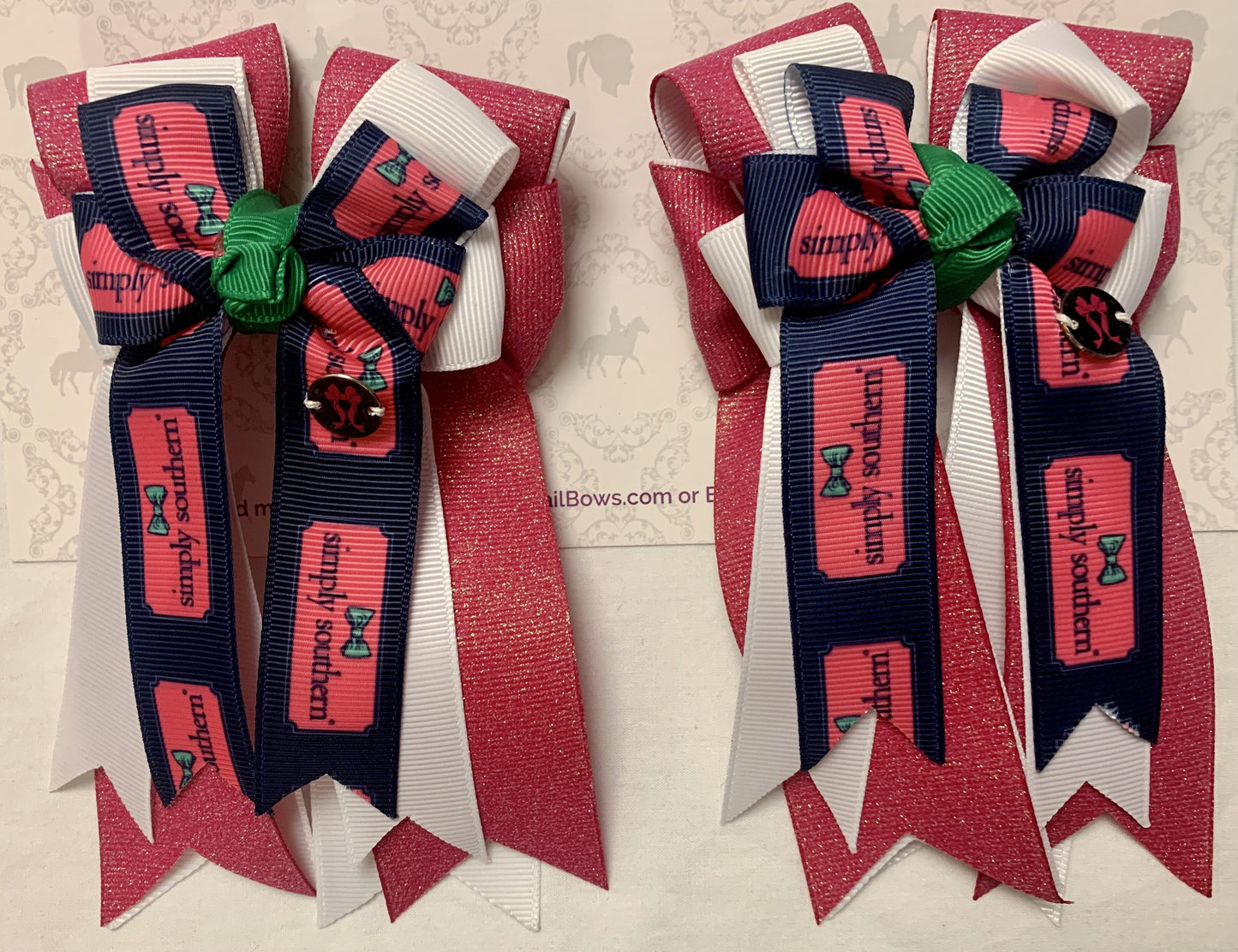 PonyTail Bows 3" Tails Simply Southern Pink PonyTail Bows equestrian team apparel online tack store mobile tack store custom farm apparel custom show stable clothing equestrian lifestyle horse show clothing riding clothes PonyTail Bows | Equestrian Hair Accessories horses equestrian tack store