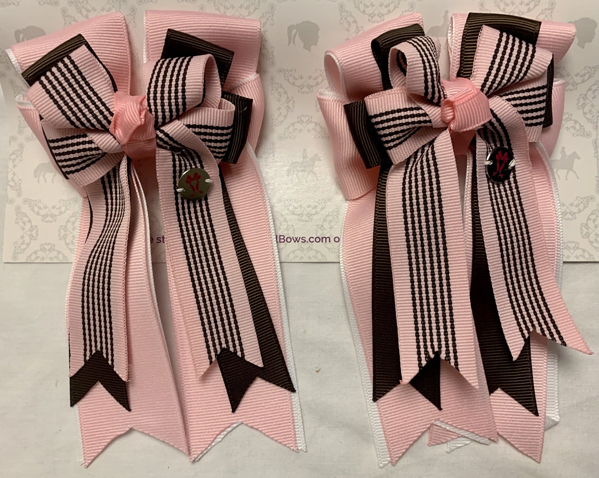 PonyTail Bows 3" Tails Pink Chocolate PonyTail Bows equestrian team apparel online tack store mobile tack store custom farm apparel custom show stable clothing equestrian lifestyle horse show clothing riding clothes PonyTail Bows | Equestrian Hair Accessories horses equestrian tack store