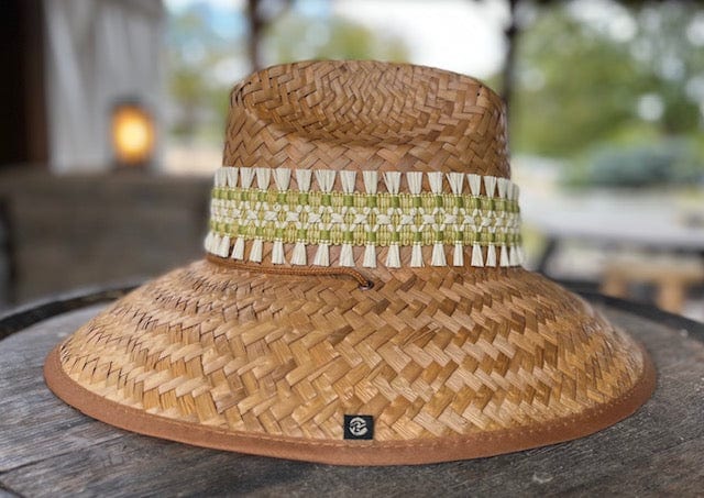 Island Girl Sun Hat One Size Island Girl Hats Raffia Fringe KeyLime equestrian team apparel online tack store mobile tack store custom farm apparel custom show stable clothing equestrian lifestyle horse show clothing riding clothes horses equestrian tack store