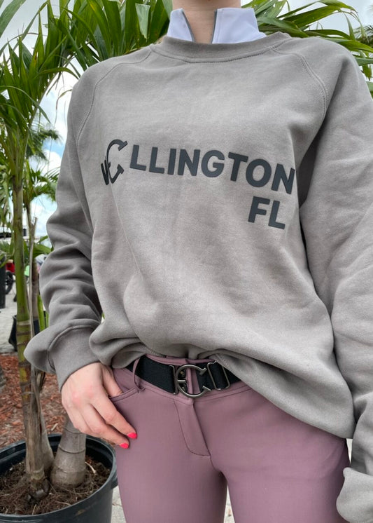 Equestrian Team Apparel Taupe / S EquestrianClub WELLINGTON Sweatshirt equestrian team apparel online tack store mobile tack store custom farm apparel custom show stable clothing equestrian lifestyle horse show clothing riding clothes horses equestrian tack store