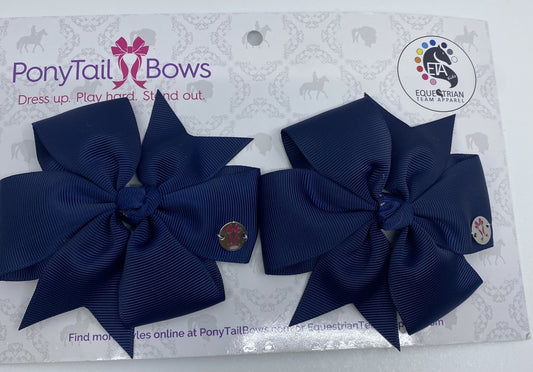 PonyTail Bows Pinwheel Pinwheel Navy PonyTail Bows equestrian team apparel online tack store mobile tack store custom farm apparel custom show stable clothing equestrian lifestyle horse show clothing riding clothes PonyTail Bows | Equestrian Hair Accessories horses equestrian tack store