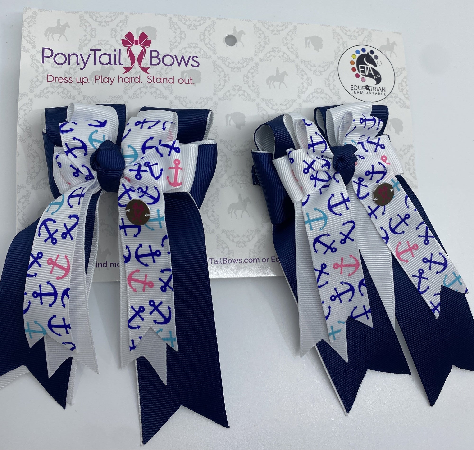 PonyTail Bows 3" Tails Below Deck Navy PonyTail Bows equestrian team apparel online tack store mobile tack store custom farm apparel custom show stable clothing equestrian lifestyle horse show clothing riding clothes PonyTail Bows | Equestrian Hair Accessories horses equestrian tack store