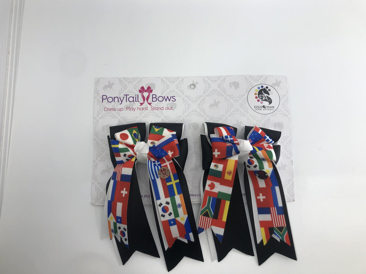 PonyTail Bows 3" Tails International Black PonyTail Bows equestrian team apparel online tack store mobile tack store custom farm apparel custom show stable clothing equestrian lifestyle horse show clothing riding clothes PonyTail Bows | Equestrian Hair Accessories horses equestrian tack store