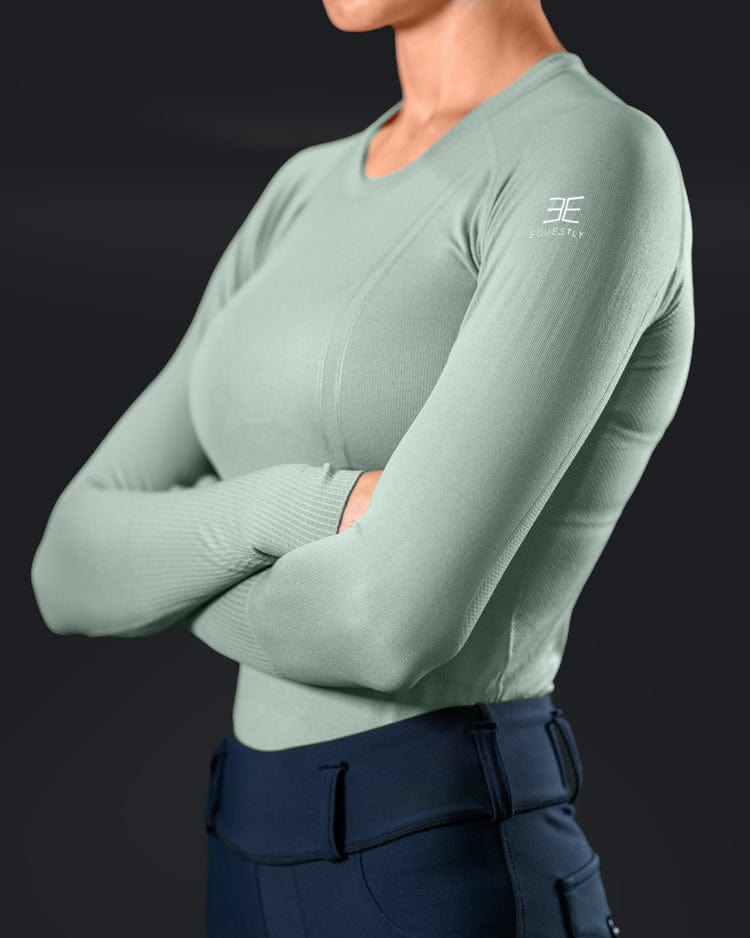 Equestly Women's Shirt XS/S (4) Equestly- Lux Seamless Top LS Matcha equestrian team apparel online tack store mobile tack store custom farm apparel custom show stable clothing equestrian lifestyle horse show clothing riding clothes horses equestrian tack store