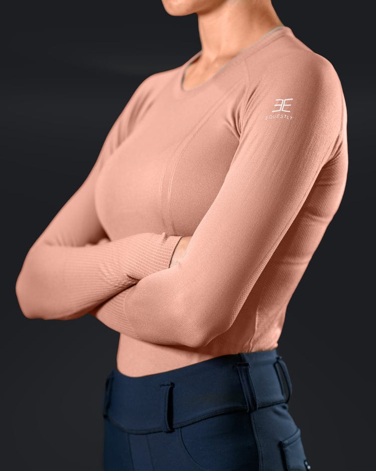 Equestly Women's Shirt XS/S (4) Equestly- Lux Seamless Top LS Peach equestrian team apparel online tack store mobile tack store custom farm apparel custom show stable clothing equestrian lifestyle horse show clothing riding clothes horses equestrian tack store