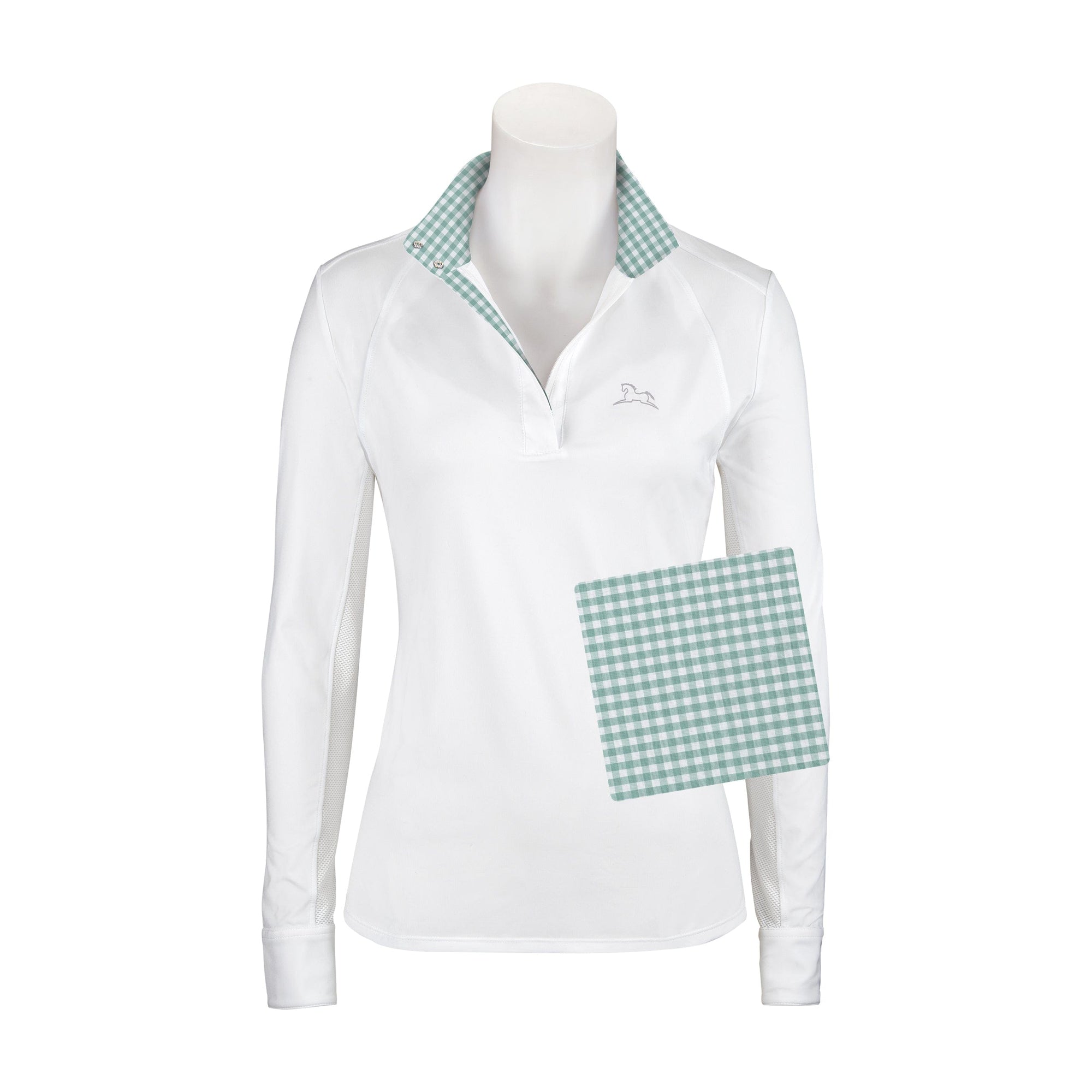 RJ Classics Show Shirt Maddie Show Shirt - Green Gingham equestrian team apparel online tack store mobile tack store custom farm apparel custom show stable clothing equestrian lifestyle horse show clothing riding clothes horses equestrian tack store