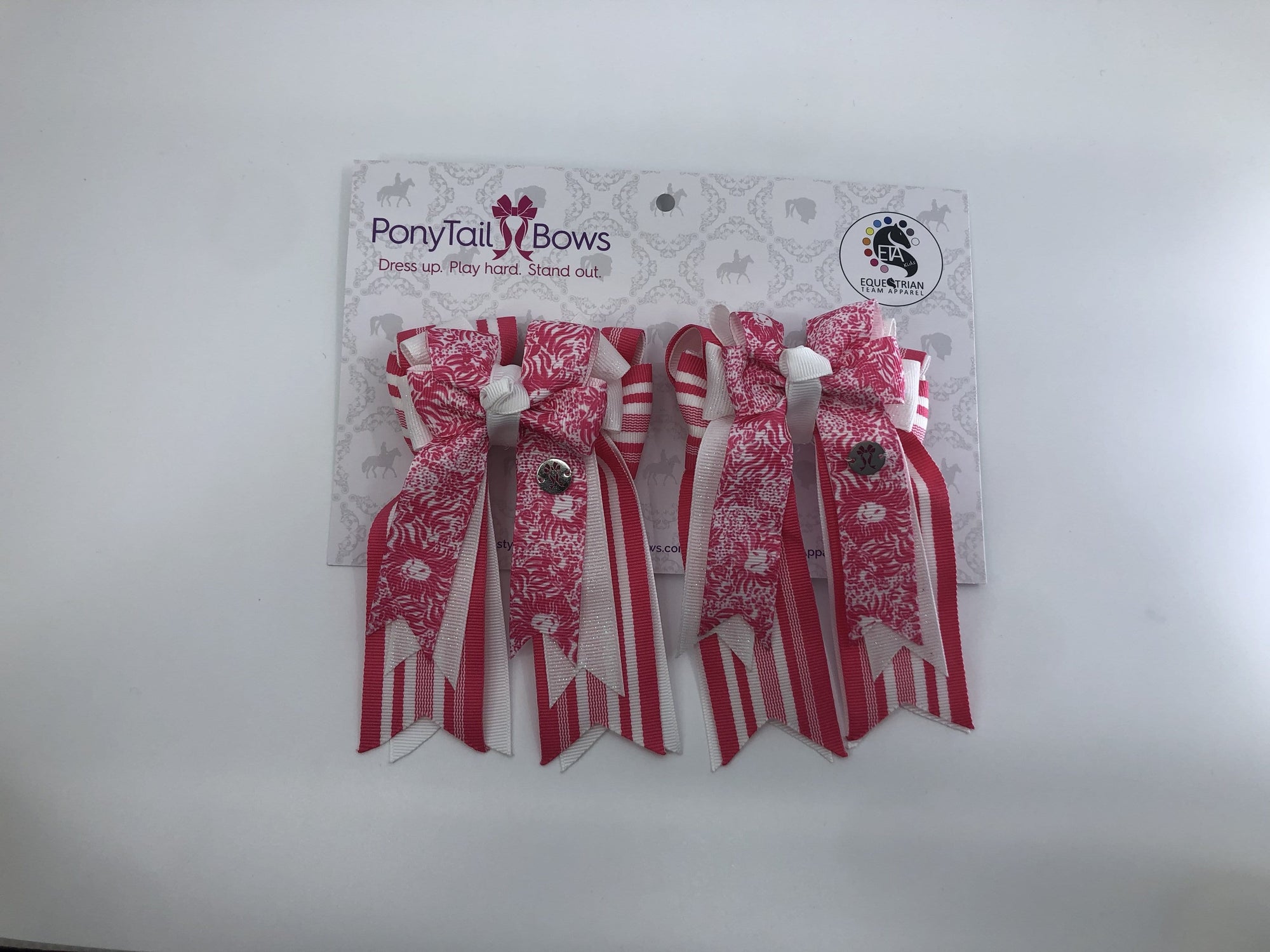 PonyTail Bows 3" Tails Madelyn Pink PonyTail Bows equestrian team apparel online tack store mobile tack store custom farm apparel custom show stable clothing equestrian lifestyle horse show clothing riding clothes PonyTail Bows | Equestrian Hair Accessories horses equestrian tack store