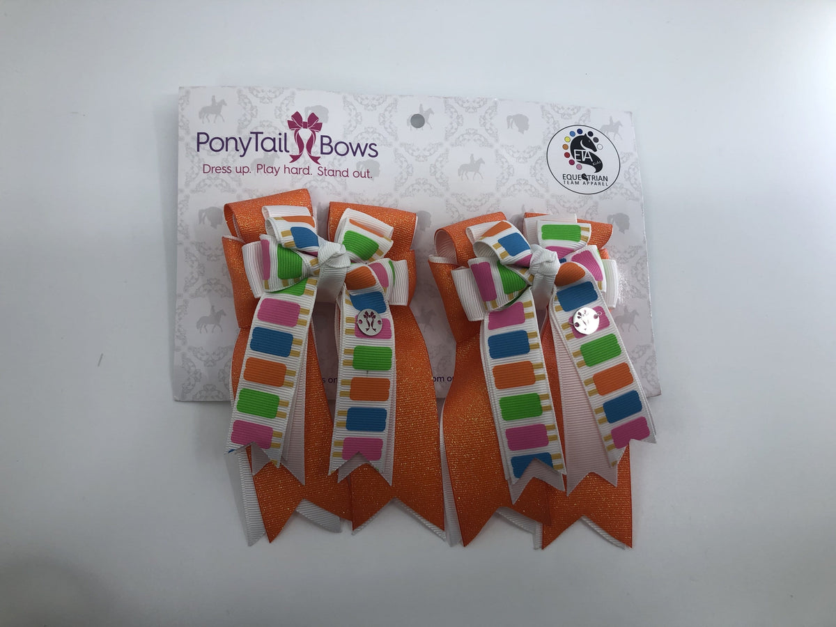 PonyTail Bows 3" Tails Orange Sickle PonyTail Bows equestrian team apparel online tack store mobile tack store custom farm apparel custom show stable clothing equestrian lifestyle horse show clothing riding clothes PonyTail Bows | Equestrian Hair Accessories horses equestrian tack store