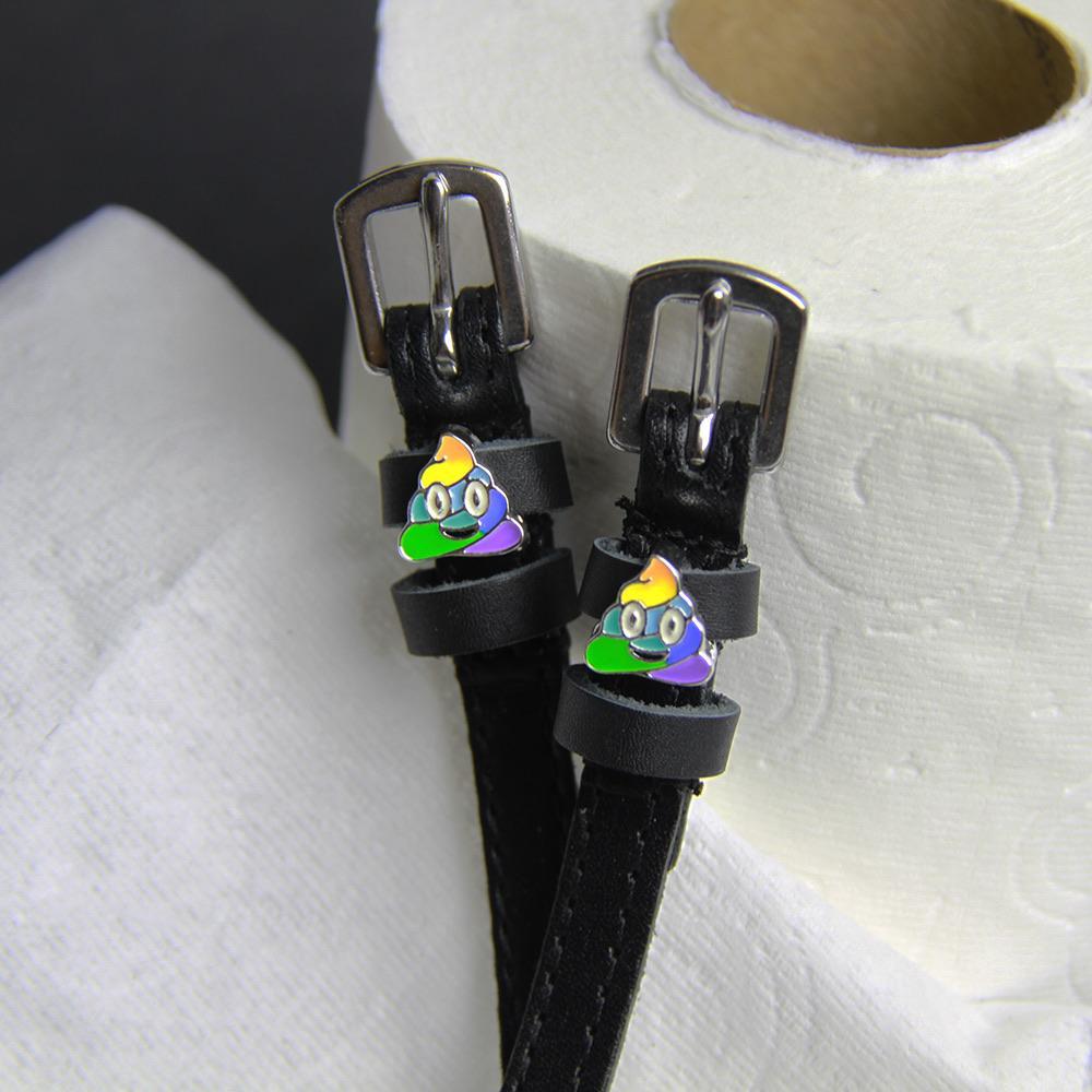 ManeJane Black Spur Straps Rainbow Poop Spur Straps equestrian team apparel online tack store mobile tack store custom farm apparel custom show stable clothing equestrian lifestyle horse show clothing riding clothes horses equestrian tack store