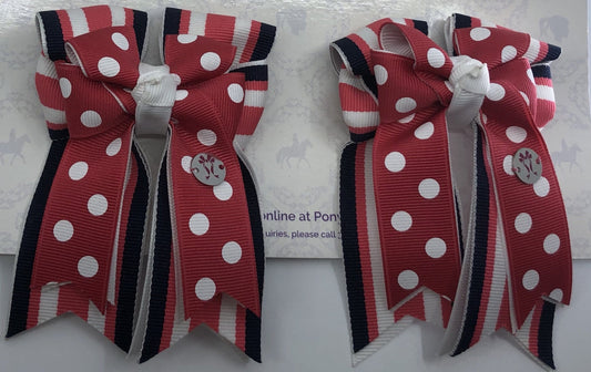 PonyTail Bows 3" Tails Polka Pink PonyTail Bows equestrian team apparel online tack store mobile tack store custom farm apparel custom show stable clothing equestrian lifestyle horse show clothing riding clothes PonyTail Bows | Equestrian Hair Accessories horses equestrian tack store