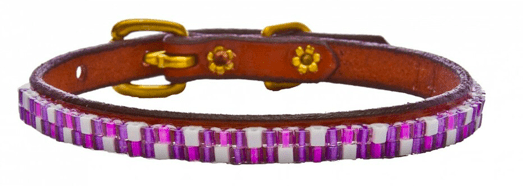 Just Fur Fun dog collar Purple Jewel / Brown 16 Inch Just Fur Fun Dog Collars (5/8" wide) equestrian team apparel online tack store mobile tack store custom farm apparel custom show stable clothing equestrian lifestyle horse show clothing riding clothes horses equestrian tack store