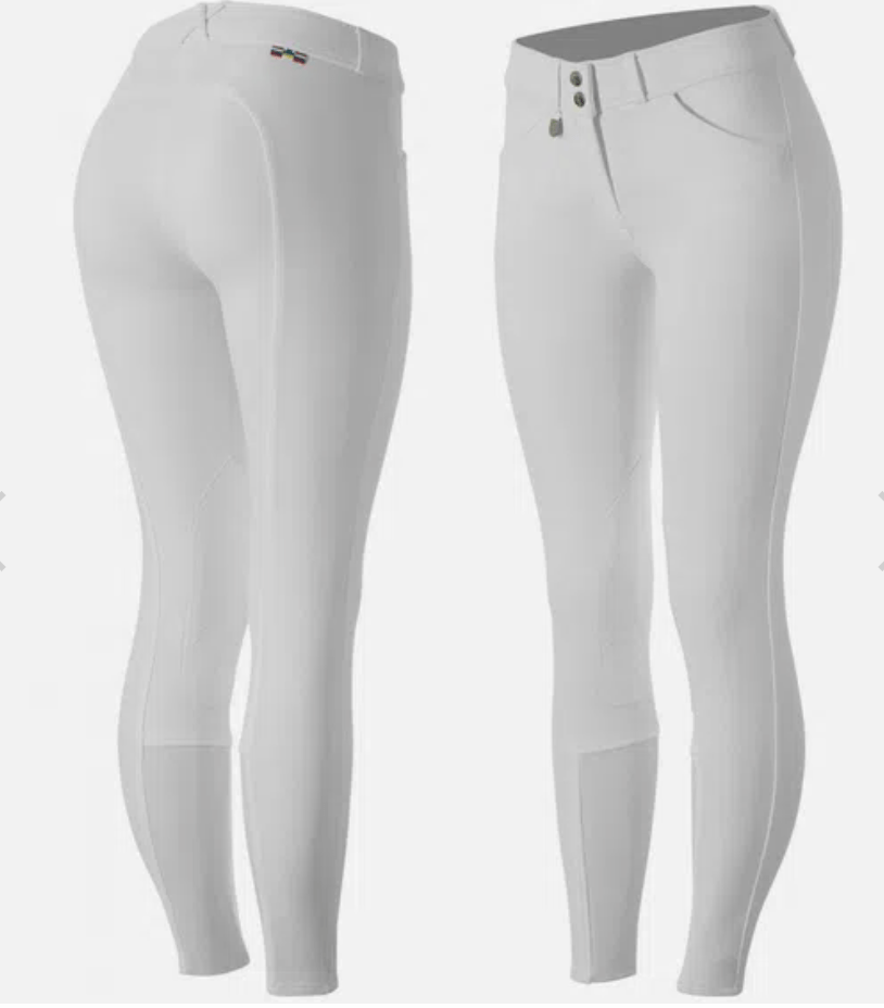 Horze Breeches US 22 (EU 34) / White Horze Women's Grand Prix Knee Patch Breeches - Silicone Patches equestrian team apparel online tack store mobile tack store custom farm apparel custom show stable clothing equestrian lifestyle horse show clothing riding clothes horses equestrian tack store