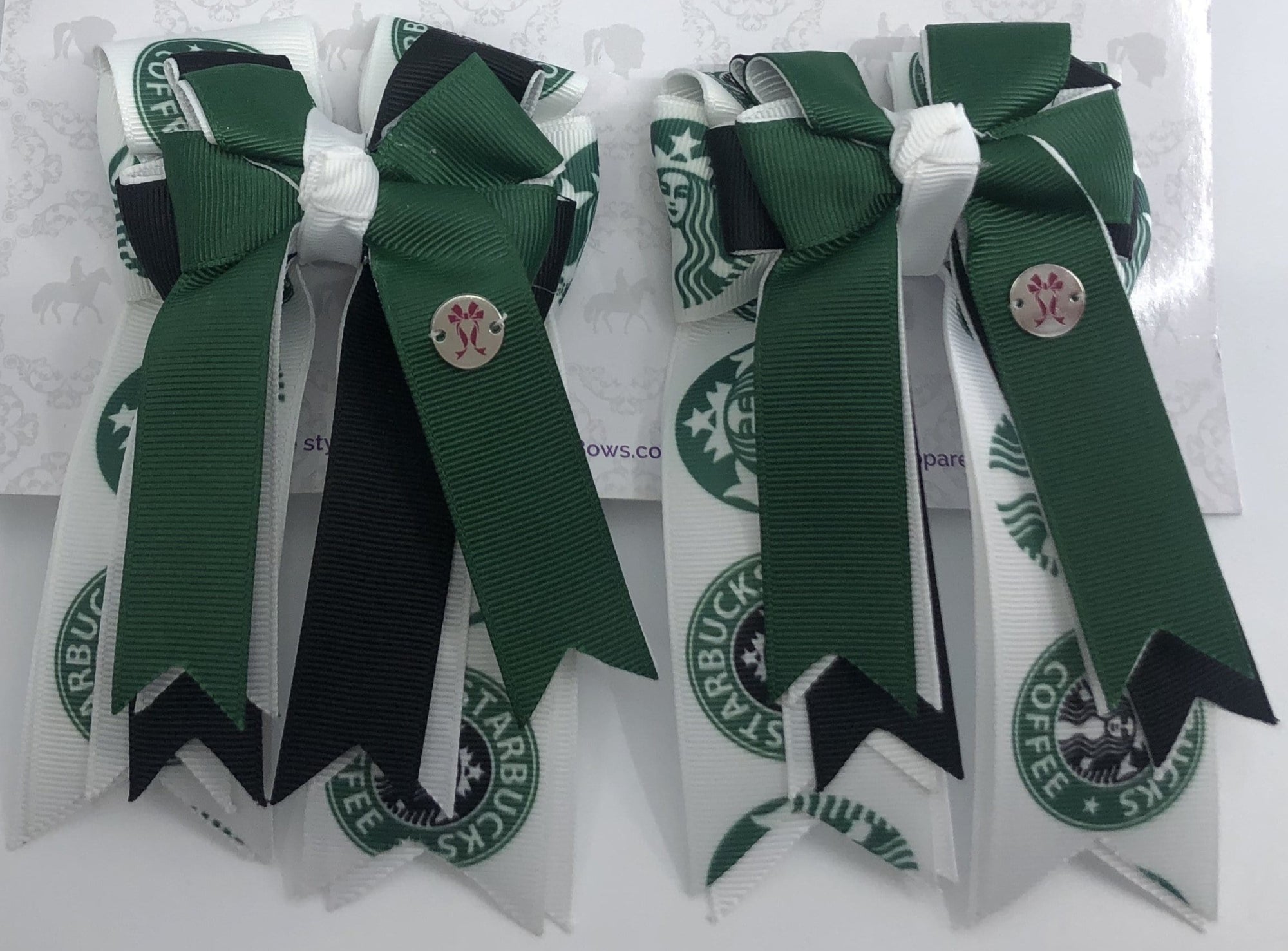PonyTail Bows 3" Tails Starbucks PonyTail Bows equestrian team apparel online tack store mobile tack store custom farm apparel custom show stable clothing equestrian lifestyle horse show clothing riding clothes PonyTail Bows | Equestrian Hair Accessories horses equestrian tack store