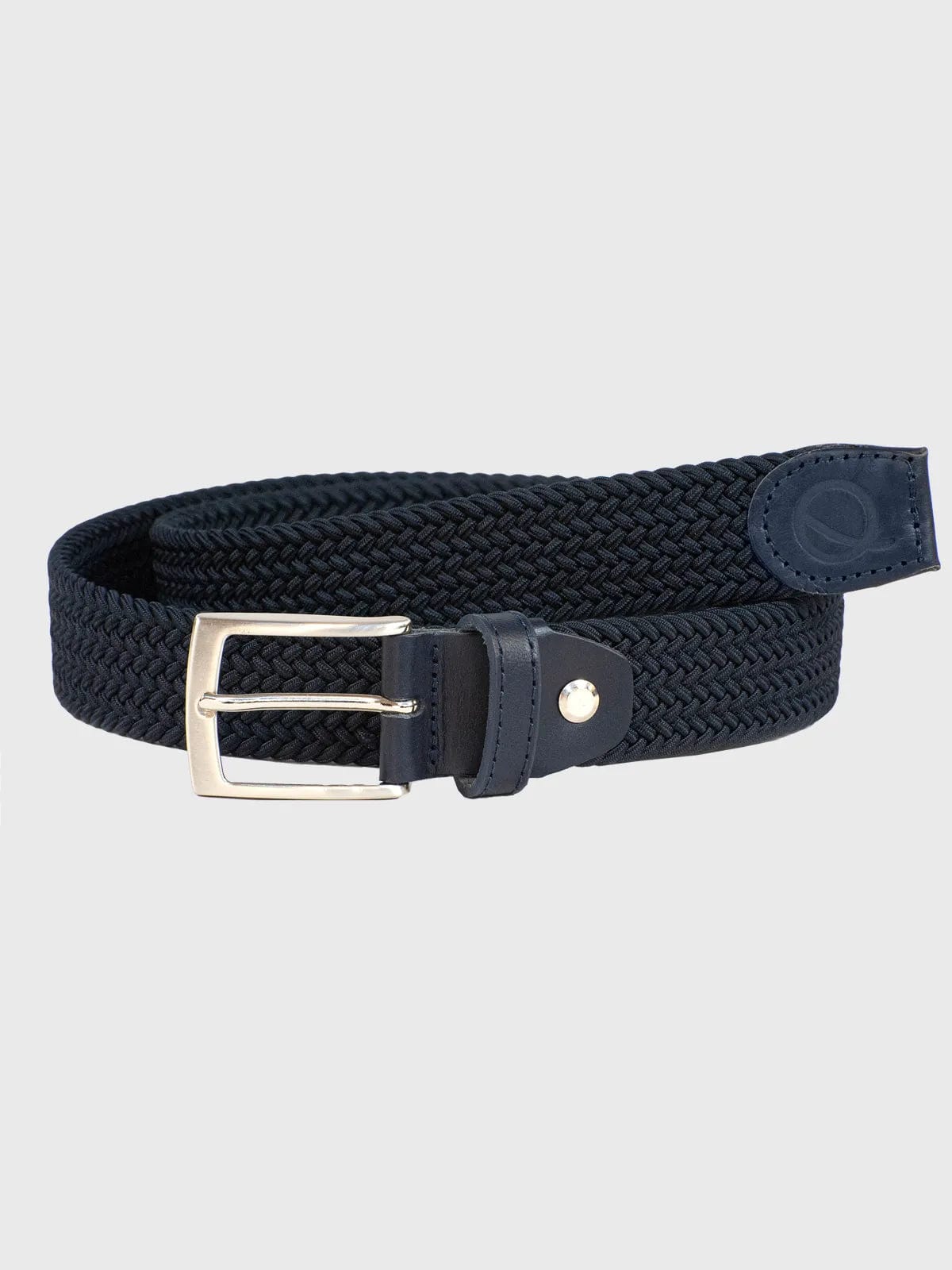 Black Clover Braided Stretch Navy/White/Grey 3 Tone Belt at  Women's  Clothing store