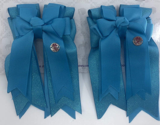 PonyTail Bows 3" Tails Turquoise PonyTail Bows equestrian team apparel online tack store mobile tack store custom farm apparel custom show stable clothing equestrian lifestyle horse show clothing riding clothes PonyTail Bows | Equestrian Hair Accessories horses equestrian tack store