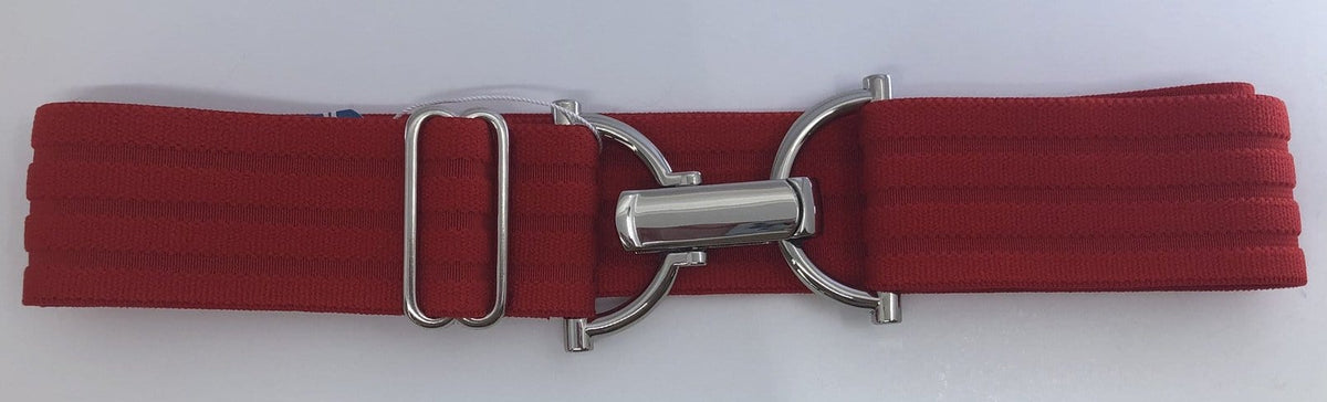 Blue Ribbon Belts Belts Silver Clip Buckle Red Tone-on-Tone 1.5 Inch Stretch Belt equestrian team apparel online tack store mobile tack store custom farm apparel custom show stable clothing equestrian lifestyle horse show clothing riding clothes horses equestrian tack store