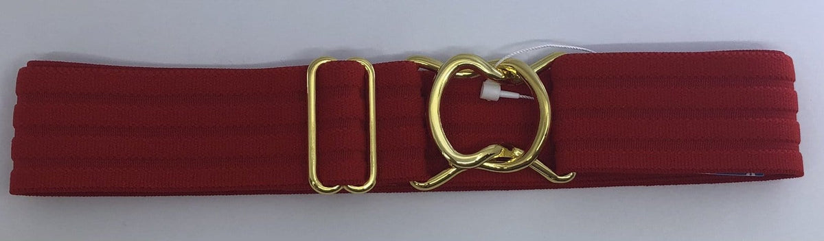 Blue Ribbon Belts Belts Gold Interlocking Buckle Red Tone-on-Tone 1.5 Inch Stretch Belt equestrian team apparel online tack store mobile tack store custom farm apparel custom show stable clothing equestrian lifestyle horse show clothing riding clothes horses equestrian tack store