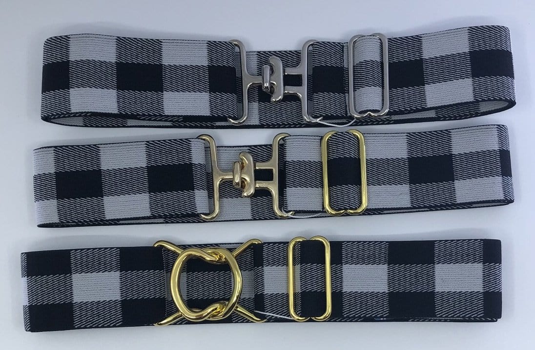 Blue Ribbon Belts Belt Black/White Square Plaid Belt 1.5 Inch equestrian team apparel online tack store mobile tack store custom farm apparel custom show stable clothing equestrian lifestyle horse show clothing riding clothes horses equestrian tack store