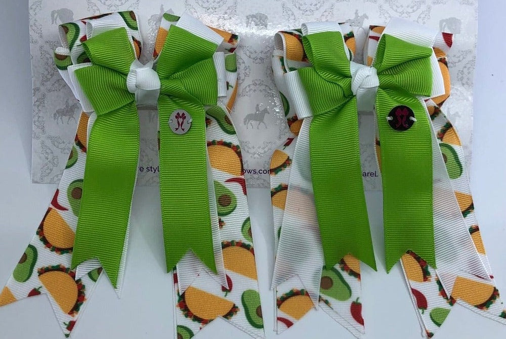 PonyTail Bows 3" Tails Tacos PonyTail Bows equestrian team apparel online tack store mobile tack store custom farm apparel custom show stable clothing equestrian lifestyle horse show clothing riding clothes PonyTail Bows | Equestrian Hair Accessories horses equestrian tack store