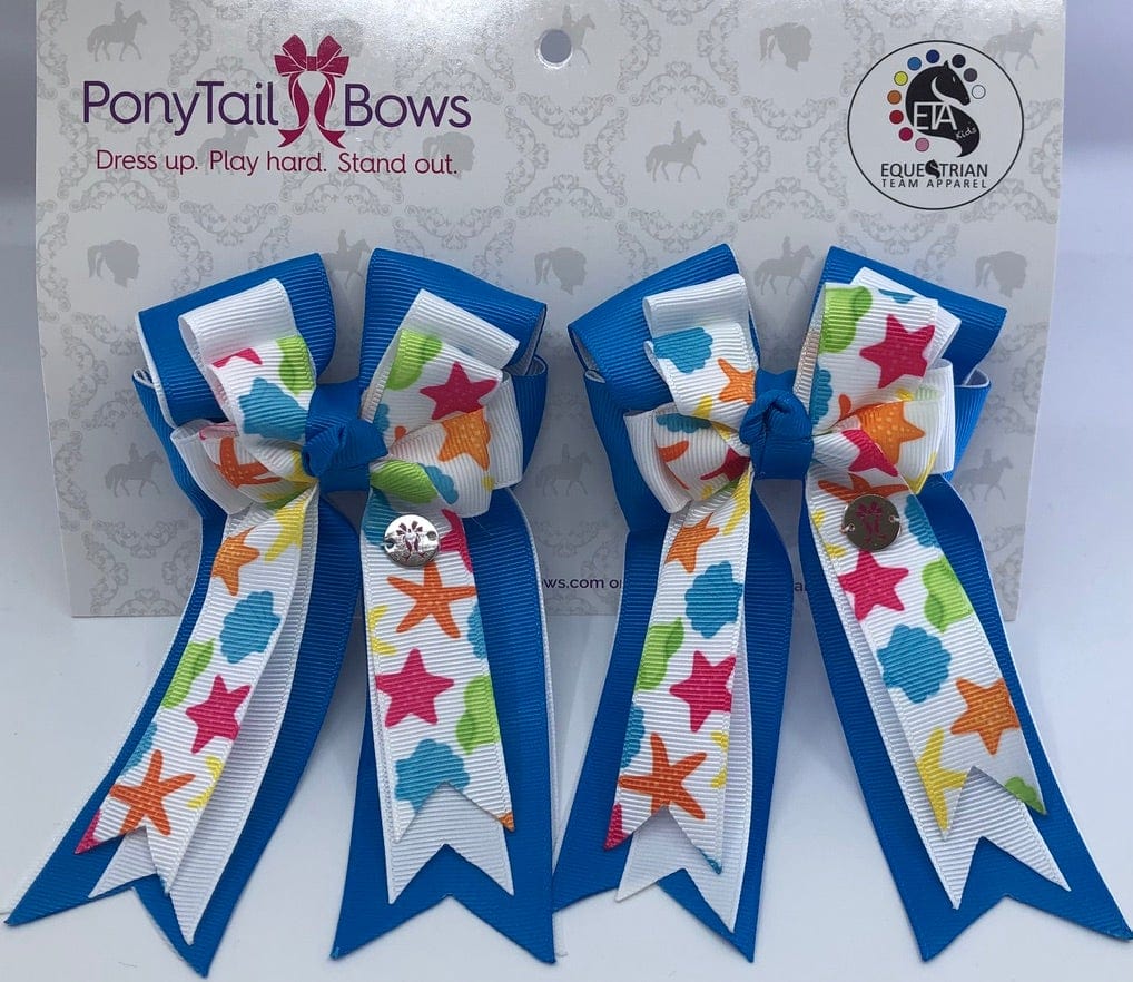 PonyTail Bows 3" Tails Blue Beachy PonyTail Bows equestrian team apparel online tack store mobile tack store custom farm apparel custom show stable clothing equestrian lifestyle horse show clothing riding clothes PonyTail Bows | Equestrian Hair Accessories horses equestrian tack store