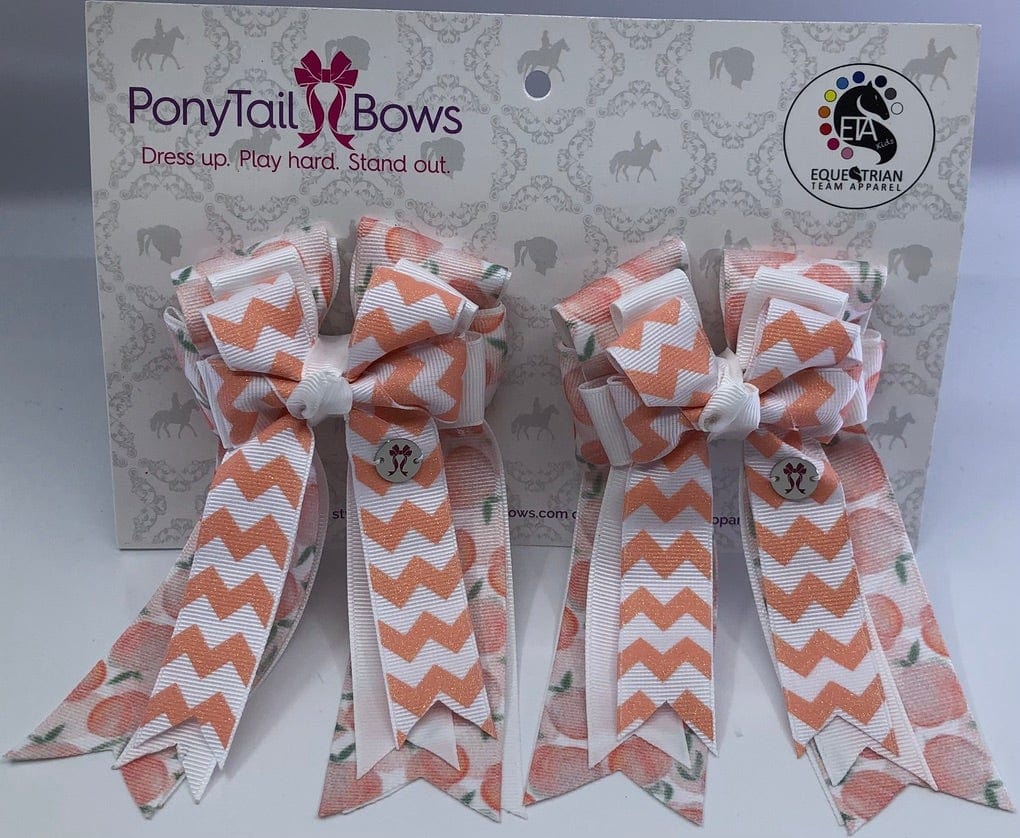 PonyTail Bows 3" Tails Just Peachy PonyTail Bows equestrian team apparel online tack store mobile tack store custom farm apparel custom show stable clothing equestrian lifestyle horse show clothing riding clothes PonyTail Bows | Equestrian Hair Accessories horses equestrian tack store