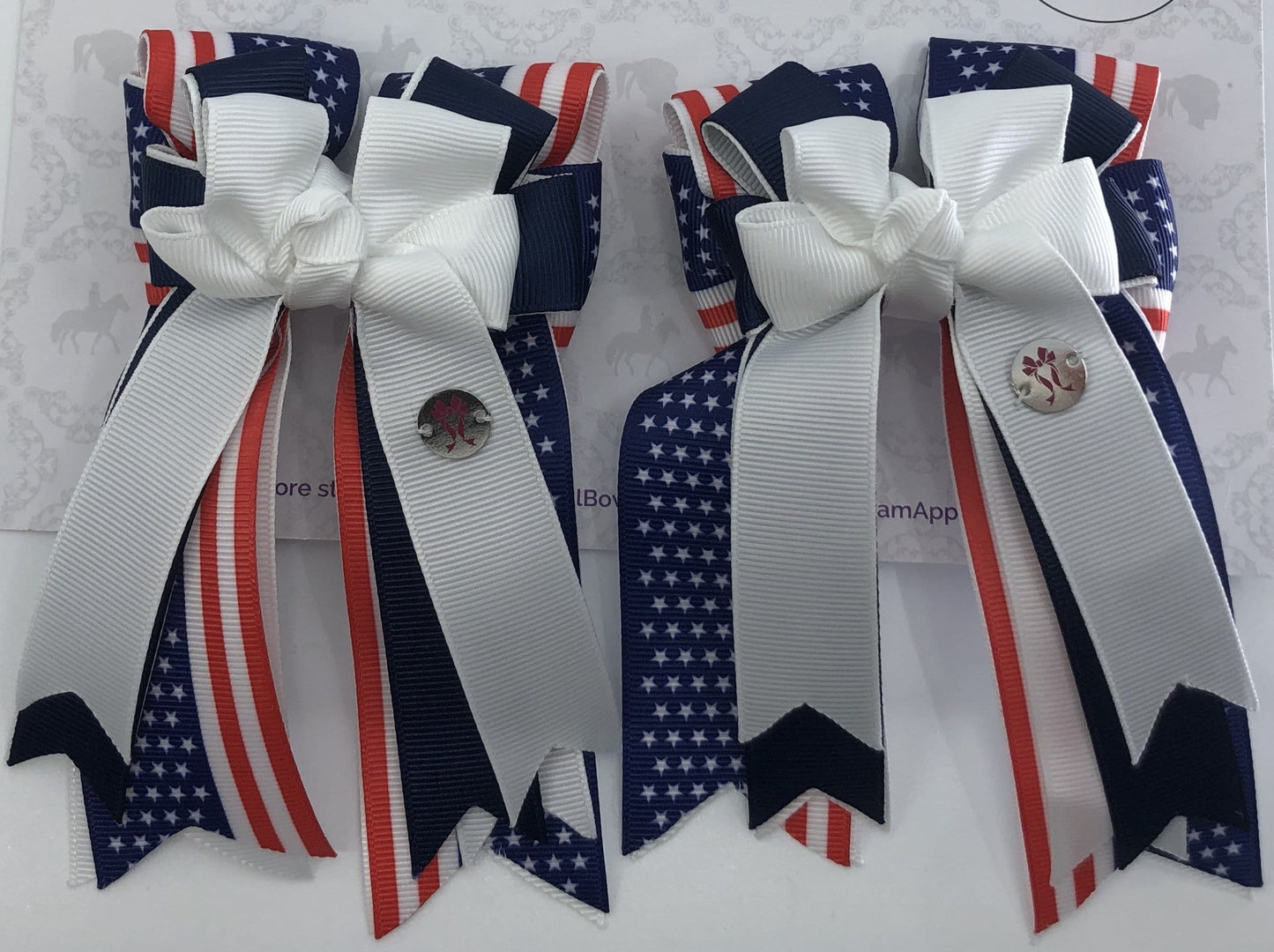 PonyTail Bows 3" Tails USA Stars PonyTail Bows equestrian team apparel online tack store mobile tack store custom farm apparel custom show stable clothing equestrian lifestyle horse show clothing riding clothes PonyTail Bows | Equestrian Hair Accessories horses equestrian tack store